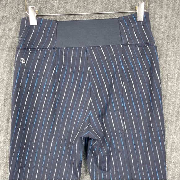 Betabrand Pants Womens Medium Petite MP Blue Pinstripe‎ Pull On Stretch Panel - Picture 4 of 9